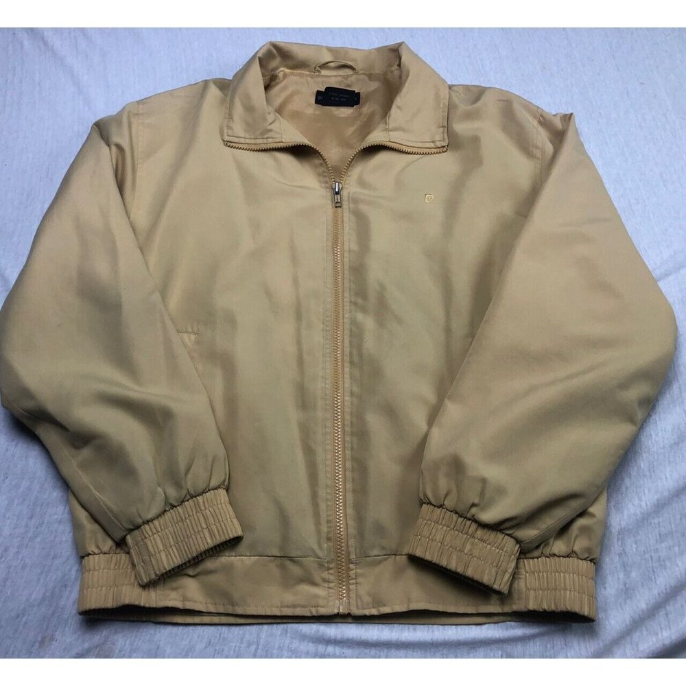 Pierre Cardin Logo Sweater Jacket Full Zipper cream color Size Small Pockets - Picture 1 of 8